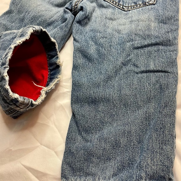 Fleece Lined Healthtex 24 Month Red Blue Jeans PRELOVED Wear shown in photos - Picture 12 of 13